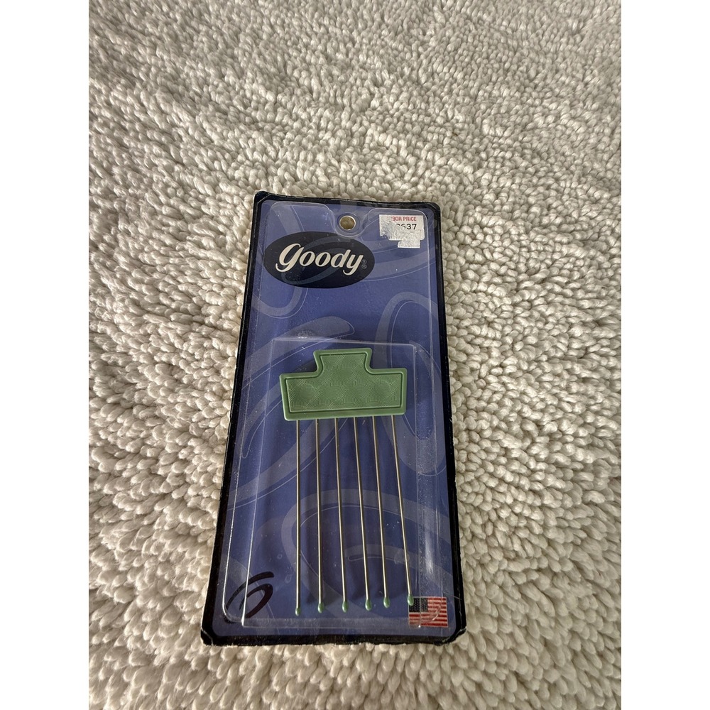 Vintage 1999 Goody Comfor-Tip Hair Lift Metal Pick Green 03085 Made in USA‎